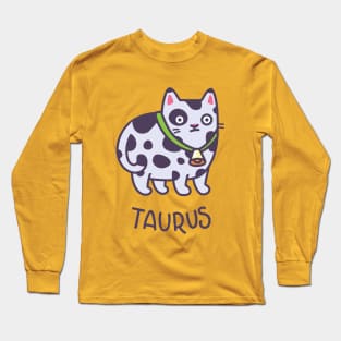 Funny Taurus Cat Horoscope Tshirt - Astrology and Zodiac Gift Ideas! Long Sleeve T-Shirt